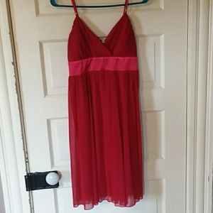 Strappy red prom dress